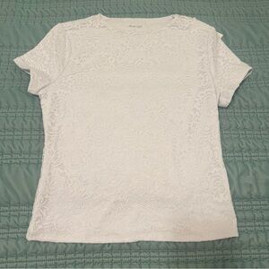 Elegant White Lace Short Sleeve Top